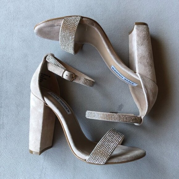 Steve Madden ~ Carrson with Rhinestone Straps ~ Size 6 ~ Nude Pink Colour - Picture 1 of 15